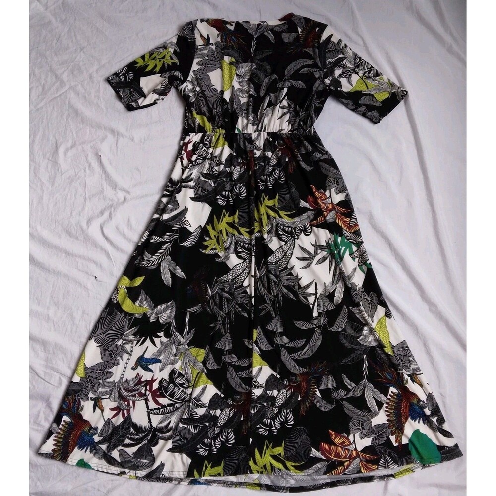 Attitudes by Renee Multicolor Rainforest Fit & Flare Dress Women's Medium Petite - Picture 10 of 14